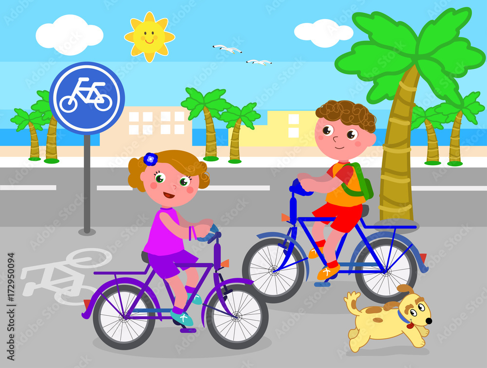 Boy and girl bike ride hotsell