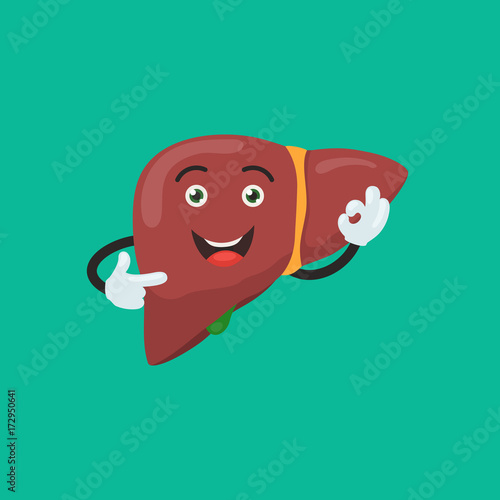 Happy liver character