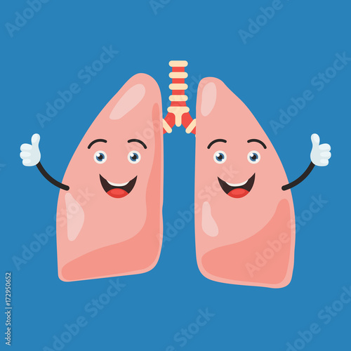 Happy lung character
