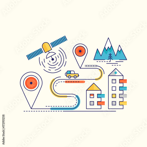 Vector Travel Concept. GPS Navigation Infographic