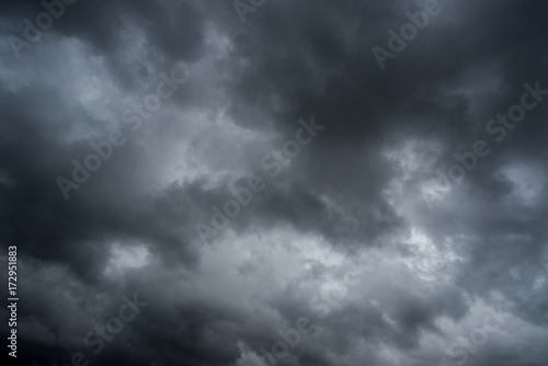 dark storm clouds with background,Dark clouds before a thunder-storm.