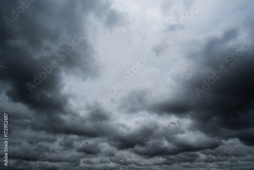 dark storm clouds with background,Dark clouds before a thunder-storm.