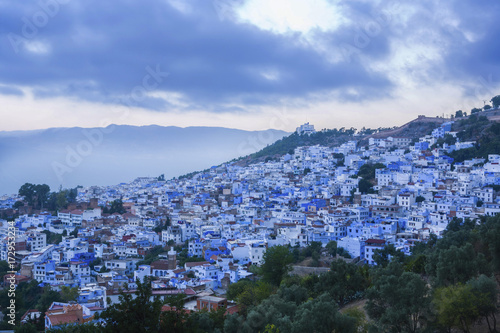 Panoramic view of blue city of Chefchaouen © WH_Pics