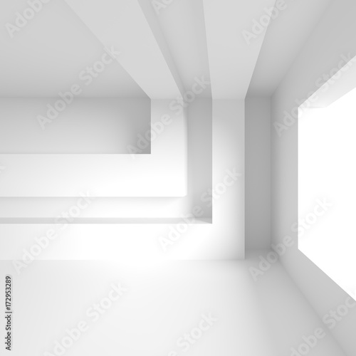 Modern Interior Design. Empty Room with Window. Minimal Abstract Background