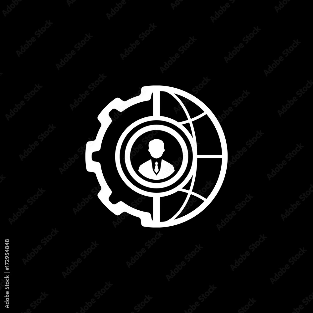 Global Integration Icon. Flat Design. Global Integration Icon. Flat Design.