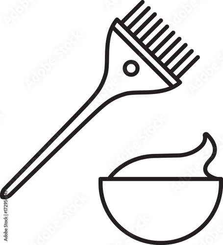 Hair dyeing kit linear icon