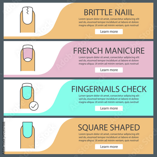 Manicure web banner templates set