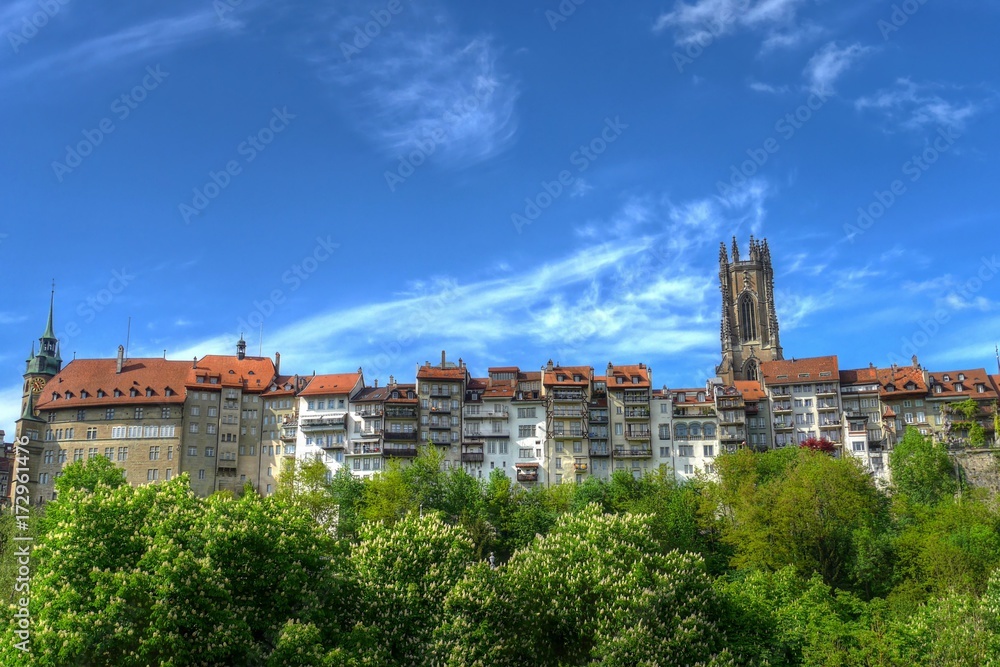 Fribourg, vieille ville et cathédrale, Suisse