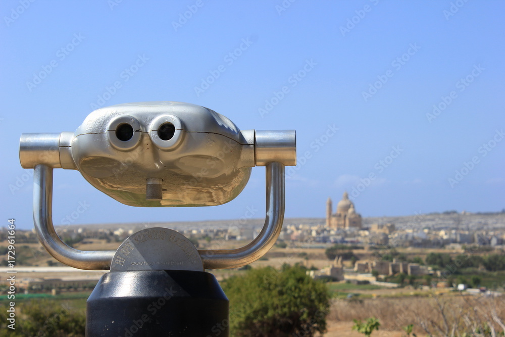 Panorama: Blick auf die Stadt Victoria Rabat auf der Insel Gozo (Malta)