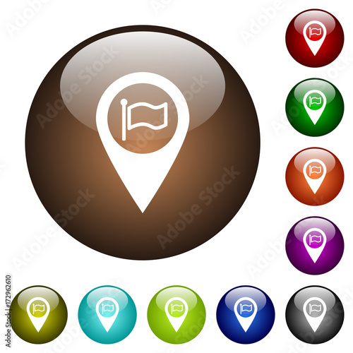 Destination GPS map location color glass buttons
