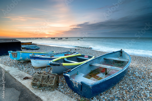 Boats at Selsey beach © Helen Hotson