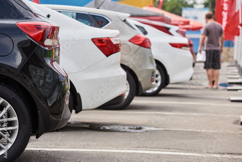 New cars on parking