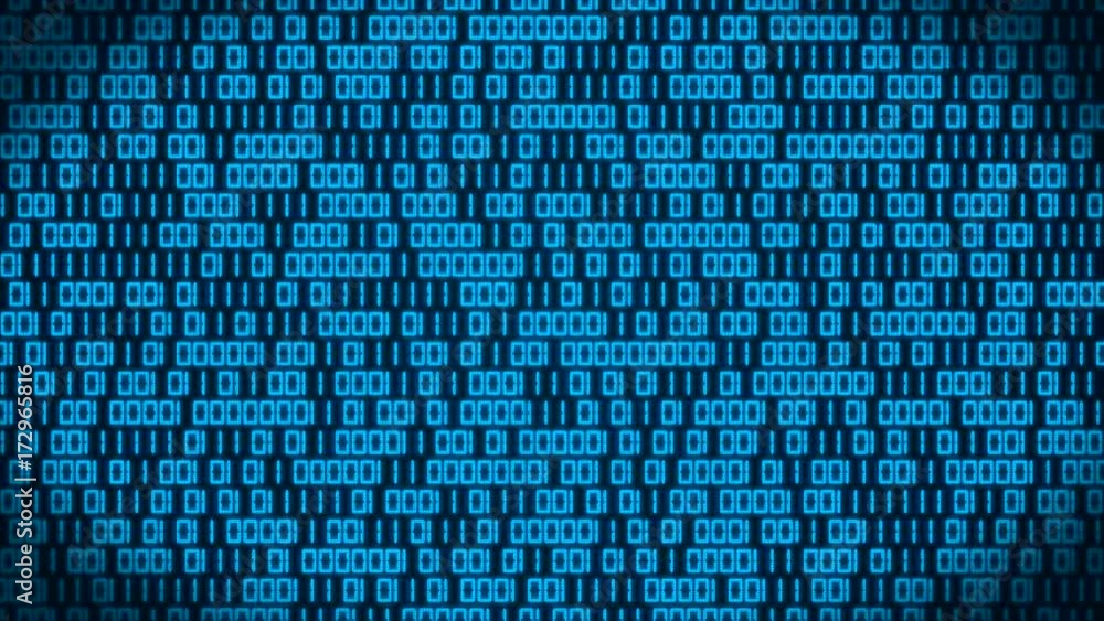 3d animation of a blue binary code. Motion background. 3d animation of a blue binary code. Motion background.
