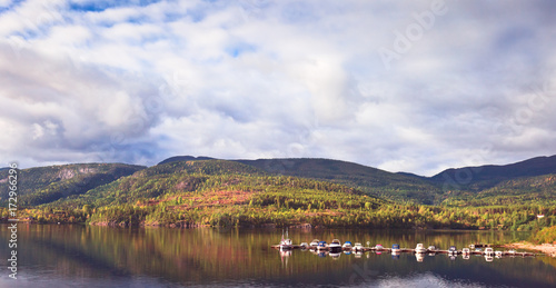 Fototapeta Naklejka Na Ścianę i Meble -  Scenic landscapes of the  Norwegian fjords.