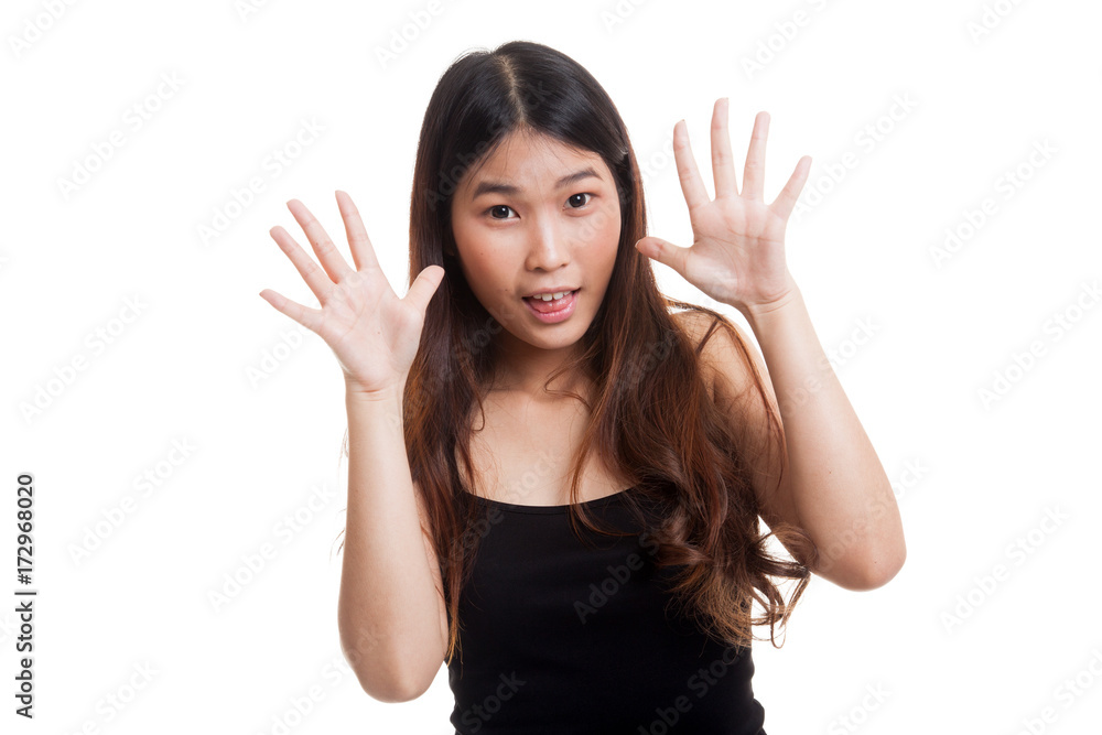 Young Asian woman sticking her tongue out. Young Asian woman sticking her tongue out.