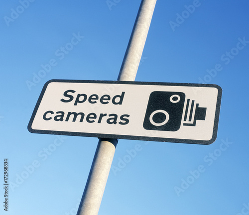 Speed camera warning sign