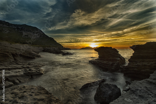 seaside in the sunset in spain © larrui