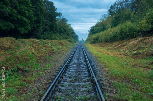 Railway rails that go to the distance