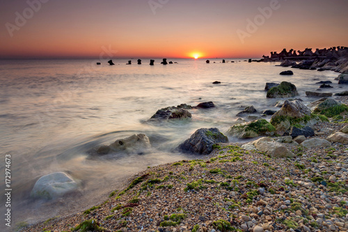 Beautiful summer sunrise at Black Sea, Romania