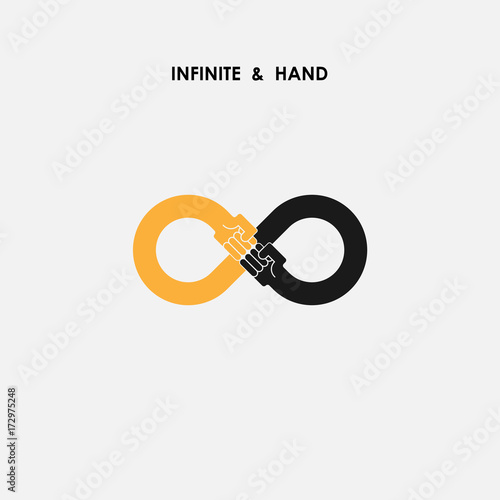 Hand sign and infinite logo elements design.Infinity and Fist sign.Vector illustration photo