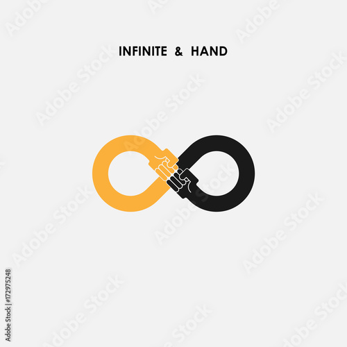 Hand sign and infinite logo elements design.Infinity and Fist sign.Vector illustration