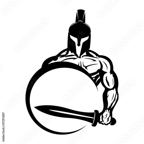 Spartan with a sword and shield.