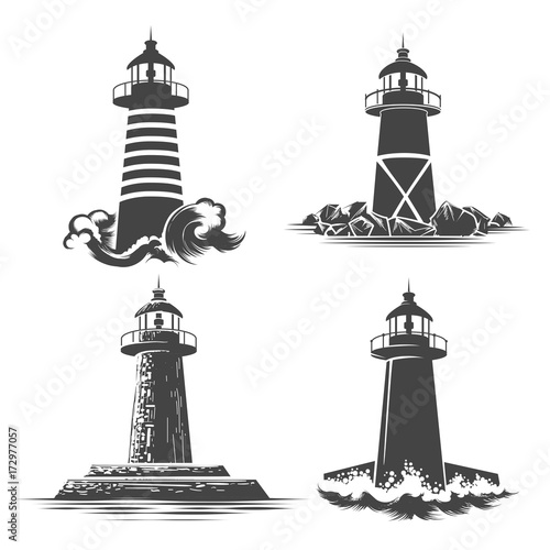 Lighthouse emblem Set