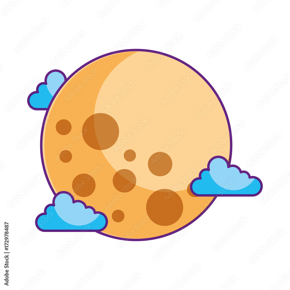 moon clouds galaxy astronomy universe science vector illustration moon clouds galaxy astronomy universe science vector illustration