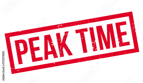Peak Time rubber stamp. Grunge design with dust scratches. Effects can be easily removed for a clean, crisp look. Color is easily changed.