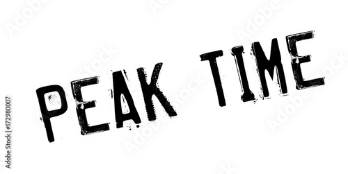 Peak Time rubber stamp. Grunge design with dust scratches. Effects can be easily removed for a clean, crisp look. Color is easily changed.
