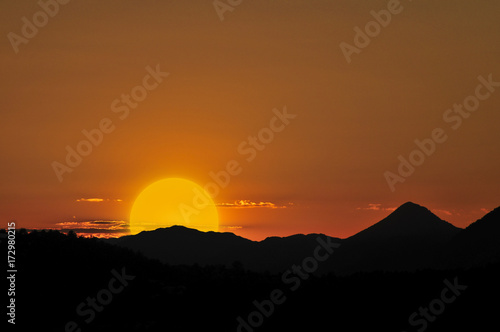 sunset view from mountaintop