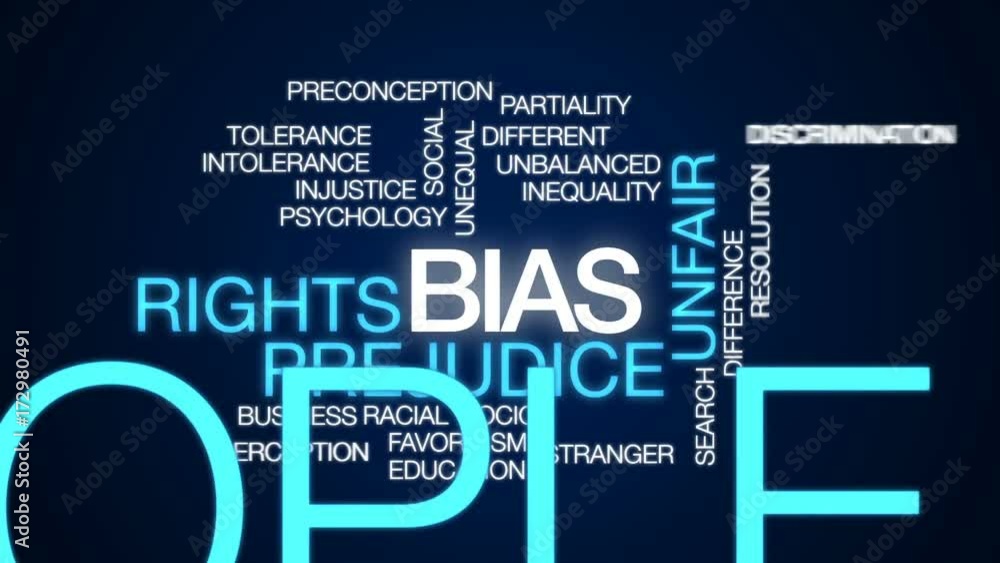 Bias animated word cloud, text design animation. Stock Video | Adobe Stock