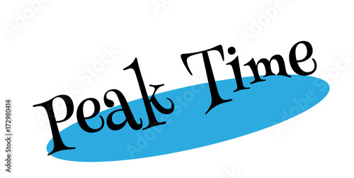 Peak Time rubber stamp. Grunge design with dust scratches. Effects can be easily removed for a clean, crisp look. Color is easily changed.