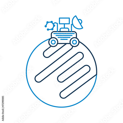 mission space planet colonization research module rover vector illustration