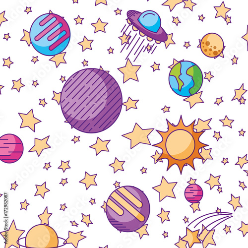 universe planet earth space vector illustration icon