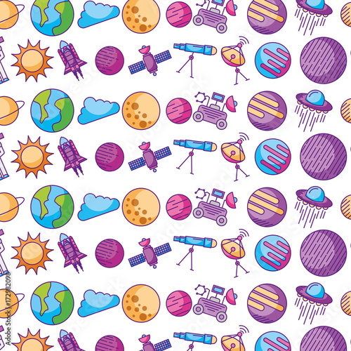 universe planet earth space vector illustration icon