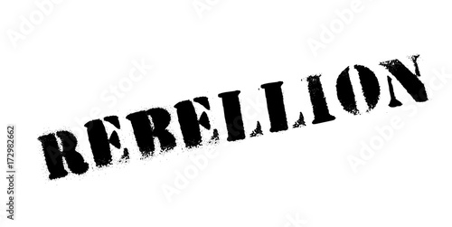 Rebellion rubber stamp. Grunge design with dust scratches. Effects can be easily removed for a clean, crisp look. Color is easily changed.