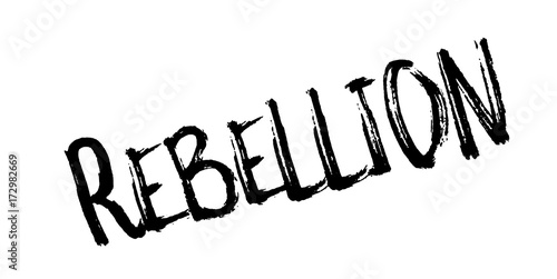 Rebellion rubber stamp. Grunge design with dust scratches. Effects can be easily removed for a clean, crisp look. Color is easily changed.