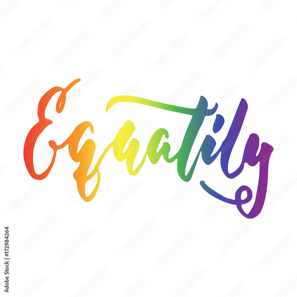 Equality - LGBT slogan in Rainbow color hand drawn lettering quote isolated on the white background. Fun brush ink inscription for photo overlays, greeting card or t-shirt print, poster design. Equality - LGBT slogan in Rainbow color hand drawn lettering quote isolated on the white background. Fun brush ink inscription for photo overlays, greeting card or t-shirt print, poster design.