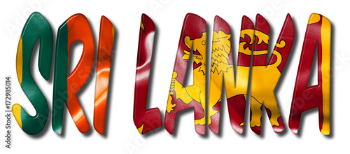 Sri Lanka Word With Flag Texture