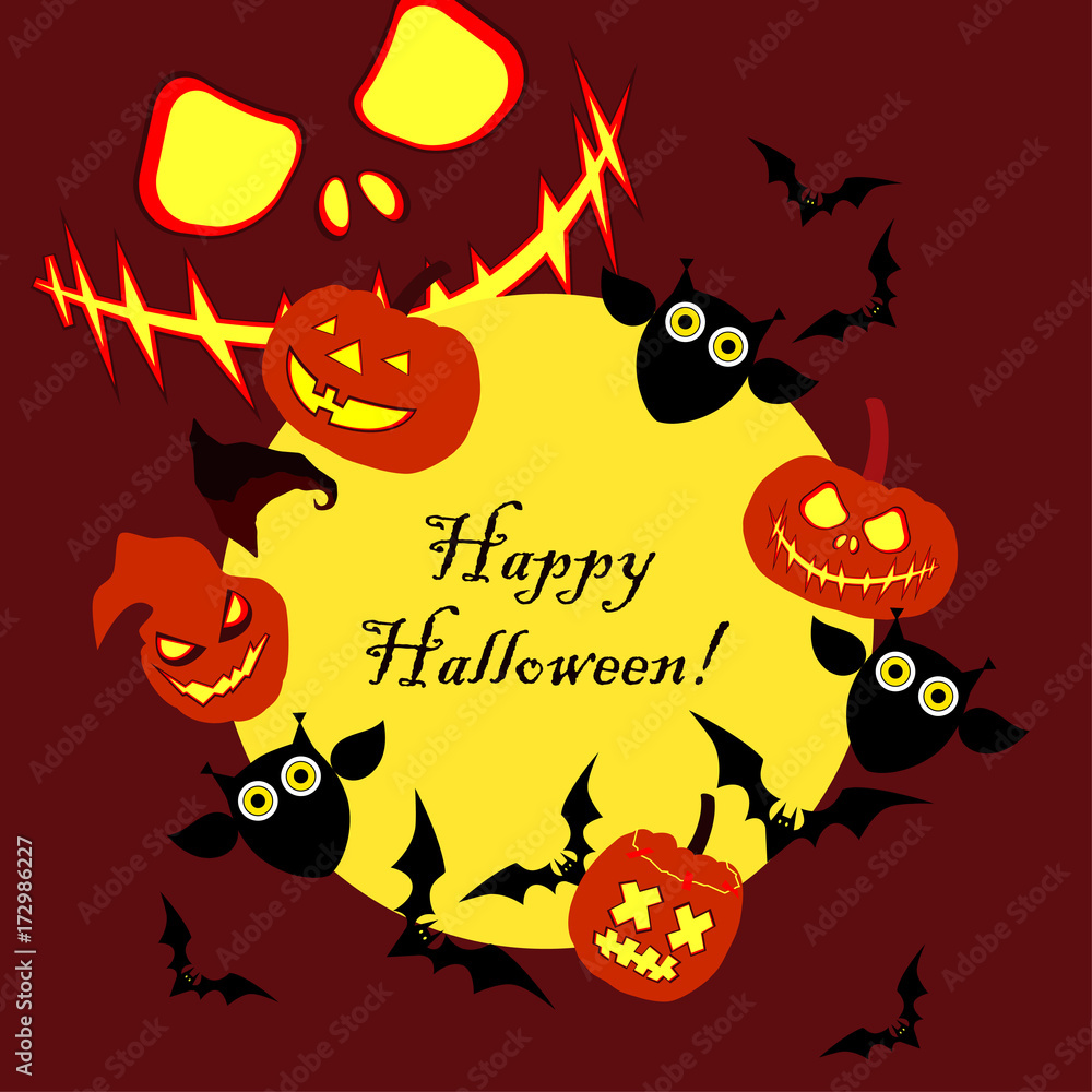Vector background Happy Halloween. Halloween Party with pumpkins. Poster, postcard. Textile rapport. Vector background Happy Halloween. Halloween Party with pumpkins. Poster, postcard. Textile rapport.