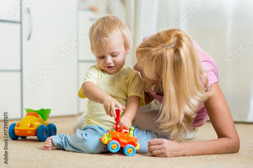 Child boy and his mother re...