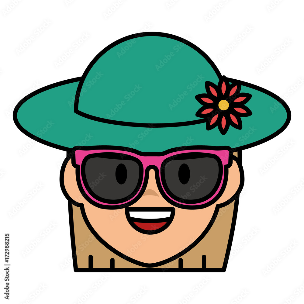 beautiful woman with cap tourist avatar character