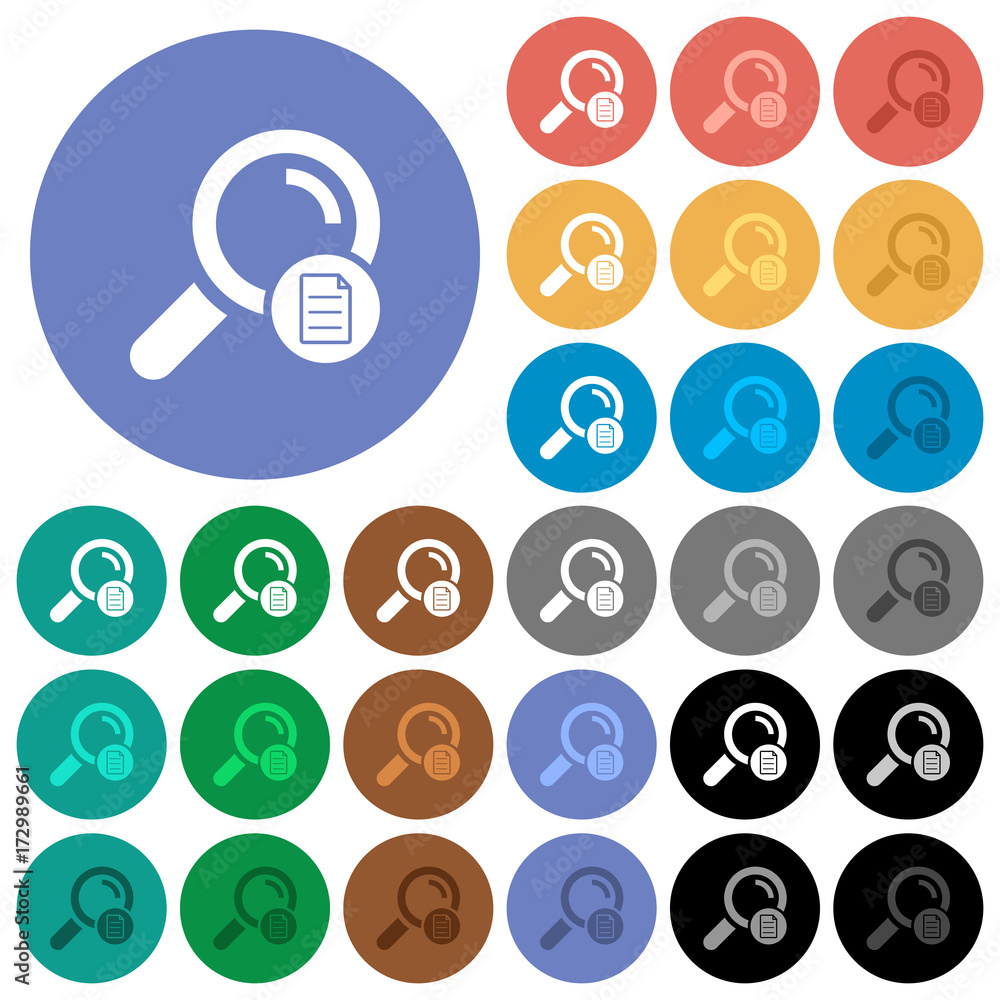 Search details round flat multi colored icons Search details round flat multi colored icons