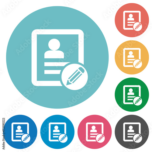 Edit contact flat round icons