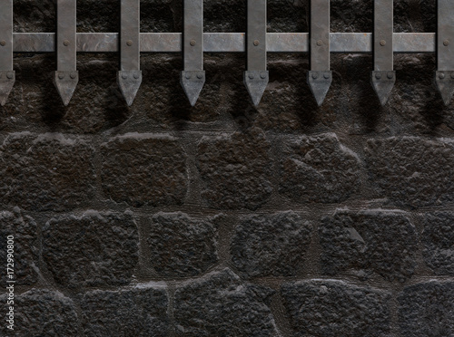 medieval castle gate or wal...