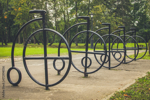 Bicycle parking in a recreation park 