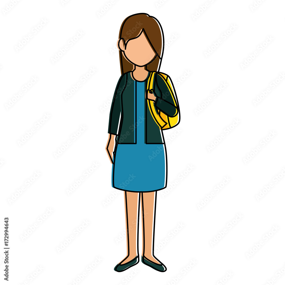 beautiful woman with bag avatar character beautiful woman with bag avatar character
