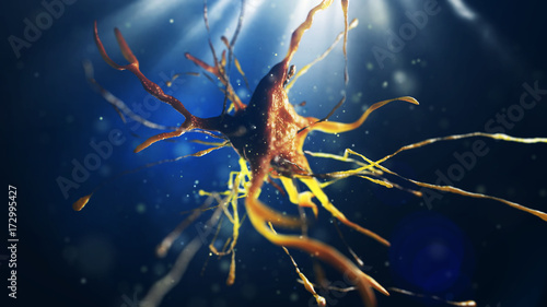 3d illustration of neural cell