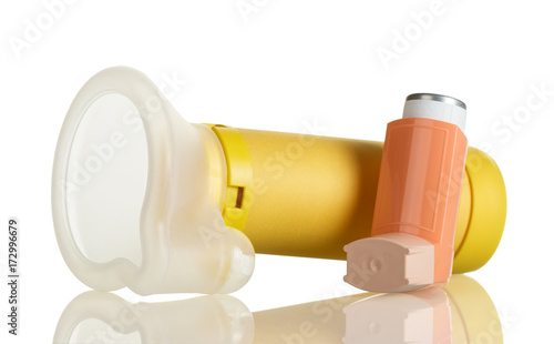 Slika na platnu Inhaler spacer for kids isolated on white
